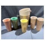 Raffiaware (5) Tumblers & 1 Pitcher