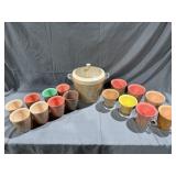 Raffiaware (1) Ice Bucket, (9)Cups, & (5) Bowls