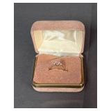 .925 Sterling Silver Ring Pink Heart Shaped Stone