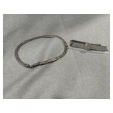 .925 Sterling Silver Bracelet and Tie Clip