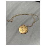 Gold Tone  Locket W/ Gemstones Weight- 18.27G