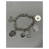 Sterling Silver Charm Bracelet w/