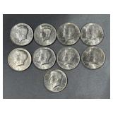 (9) 1980-89 P Kennedy Half Dollar Coins