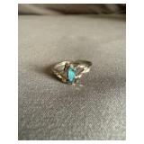 .925 Sterling Silver Ring Turquoise Center