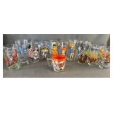 (10) Assorted Vintage Comic Glasses & 1 Mug