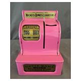 Uncle Samï¿½s Pink Tin Litho 3 Coin Register Bank