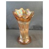 Fenton Art Marigold Carnival Glass Swung Vase