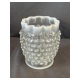 Elson Glass Co. Dew Drop White Opalescent Vase