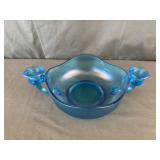 Dugan Diamond Blue Stretch Bowl w/ Candlestick