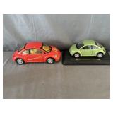 (2) Volkswagon Beetle Die Cast Model Cars