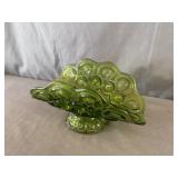 L.E. Smith Green Glass Banana Boat ï¿½Moon &