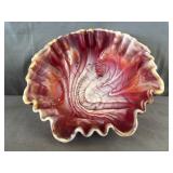 Vintage Imperial Glass Red Slag Bowl ï¿½Open