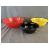 (3) Pyrex Nesting Bowls Soild Colors Red,Yellow,&