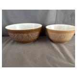 (2) Pyrex Nesting Mixing Bowls 'Woodland' Pattern