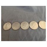 (5) Bicentennial Dollar Coins