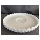 Fenton White Glass Hobnail Scalloped Serving