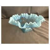 Jefferson Blue Opalescent 'Bead & Shell' Glass
