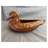 Frankoma Pottery Brown Ceramic Duck Planter