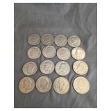 (16) Eisenhower Dollar Coins: 1972, 1974, 1977