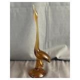 Viking Glass Amber Crane Figurine