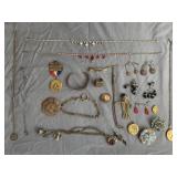 (25) Vintage Costume Jewelry Necklaces, Earrings,