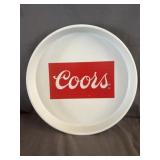 Round Metal Coors Beer Serving Tray