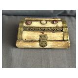 Camel Bone Trinket Box Brass Accents & Inlays