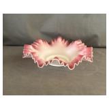 Victorian-era Pink & White Bride's Basket Bowl