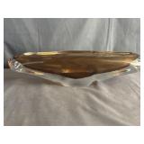 Global Views Amber Glass Canoe Bowl Made in