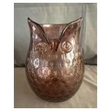 Mid-Century Modern Purple Glass Owl Vase 8'