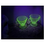 Hazel AtlasOvide Uranium Cream & Sugar Cups