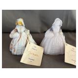 (2) Boyd's Crystal Art Glass Lady Figurines