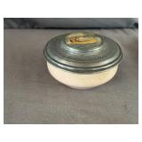 1930's Metal Powder Jar Indain Paddling Canoe