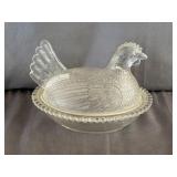 Indiana Glass Clear Hen on a Nest Candy Dish