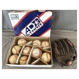 (5) A.D. Starr baseballs & Rawlings FP115