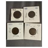 1895,97 & 1900,02 U.S. Indian Head Penny  VG