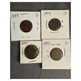 1895,99,98 U.S. Indian Head Penny  G 1894 AG
