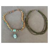 (2) .925  Silver Beaded Necklaces
