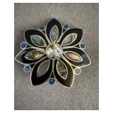 Alpaca Mexico Inlay Sterling Silver Brooch/Pendant