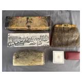 Vintage Trinket/Jewelry Boxes & 2 Clutch Purses