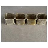 Set of 4 Silver Napkin Holders Made in India