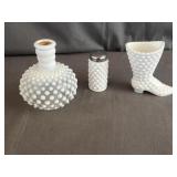 Fenton Art Glass Hobnail Boot, Cologne Bottle,