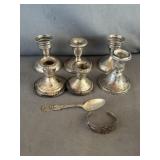 Sterling Silver Spoon, Bracelet & 6 Sterling