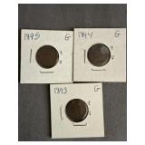 1893,94,95 U.S. Indian Head Penny  G