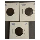 1890,91,92 U.S. Indian Head Penny  G