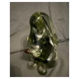Vintage Glass Art Hushpuppy Dog
