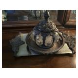 Baroque Silver-Plated  Glass Apothecary Jar &