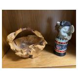 Wood Basket & Jim Beam Republican elephant