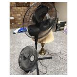 Desk Fan, Floor Fan, Brass Table Lamp