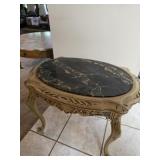 Marble Top Oval Side Table